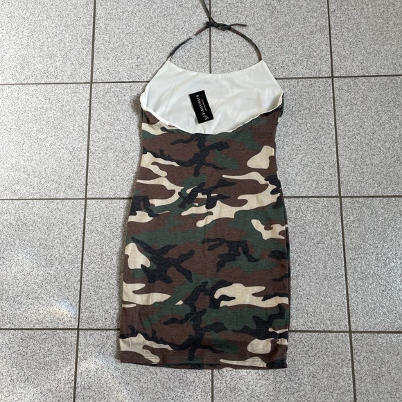 CAMO HALTER MINI DRESS - Picture 2 of 3